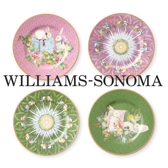 Williams Sonoma Easter Plates 6.5" NWT RARE